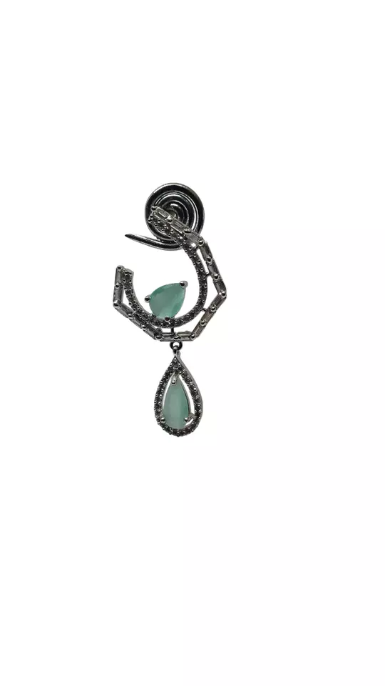 Indian Women Bollywood Style Bridal Jewelry CZ Earring AD Earrings Diamond By Kalra Creations