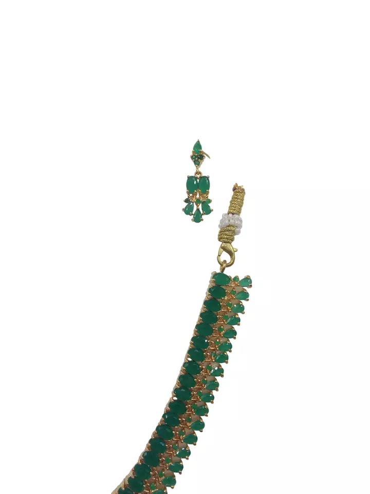 Women Necklace Jewelry Earrings Indian Bollywood Bridal AD Set Gold Plated By Kalra Creations