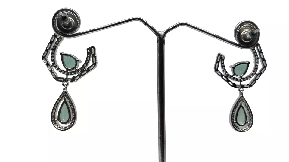 Indian Women Bollywood Style Bridal Jewelry CZ Earring AD Earrings Diamond By Kalra Creations