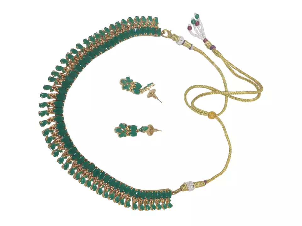 Women Necklace Jewelry Earrings Indian Bollywood Bridal AD Set Gold Plated By Kalra Creations