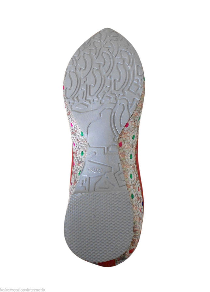 By Kalra Creations Women Shoes Indian Wedding Handmade Jutties Multicolor Mojaries Flip-Flops Flat US 5-8