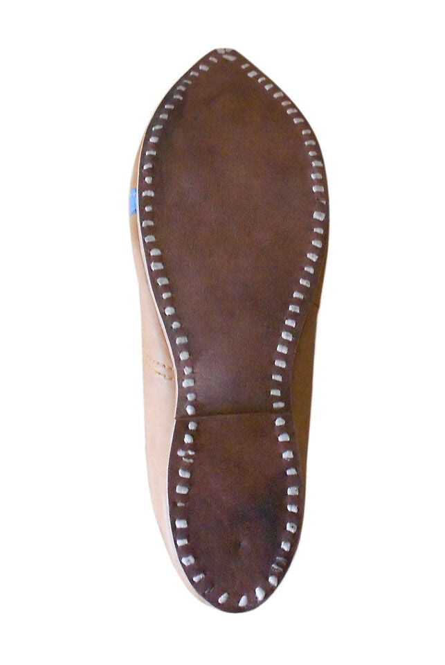 By Kalra Creations Men Shoes Indian Handmade Mojaries Genuine Leather Camel Jutties Flip-Flops Flat US 8-13
