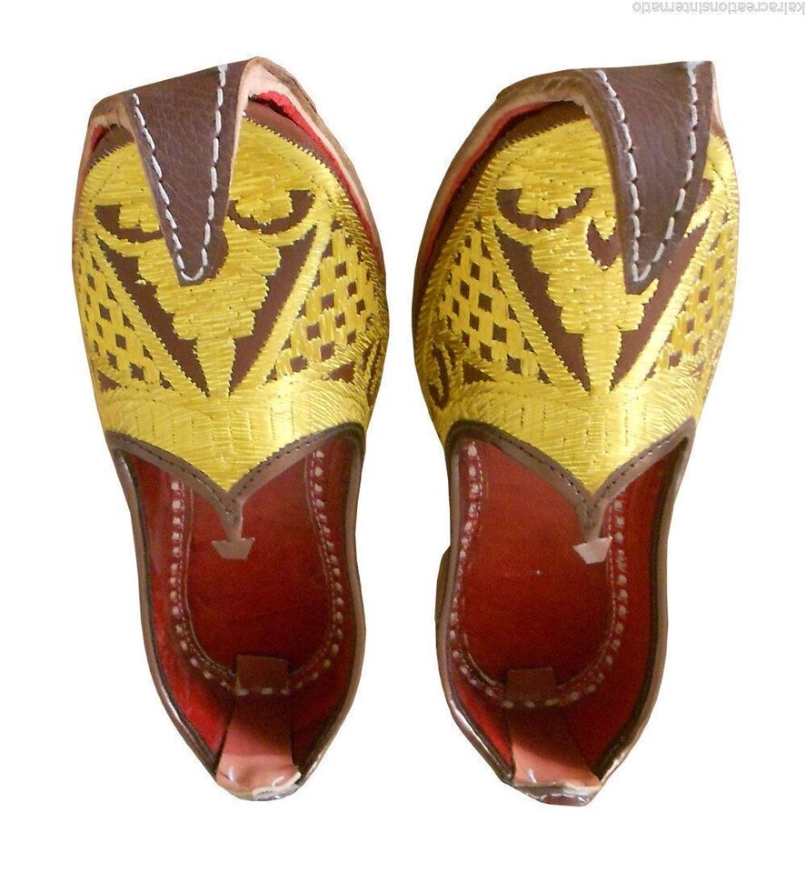 By kalra Creations Men Shoes Vintage Aladdin Khussa Mojaries Indian Loafers & Slip Ons Flip-Flops Flat US 8.5-12