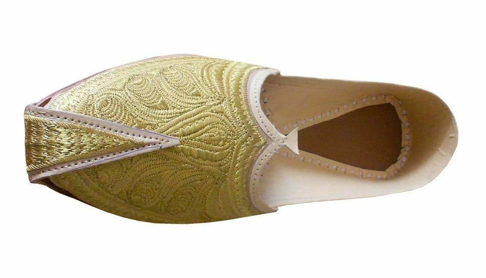 By Kalra Creations Men Shoes Indian Handmade Punjabi Khussa Loafers Leather Mojaries US 8.5/9.5