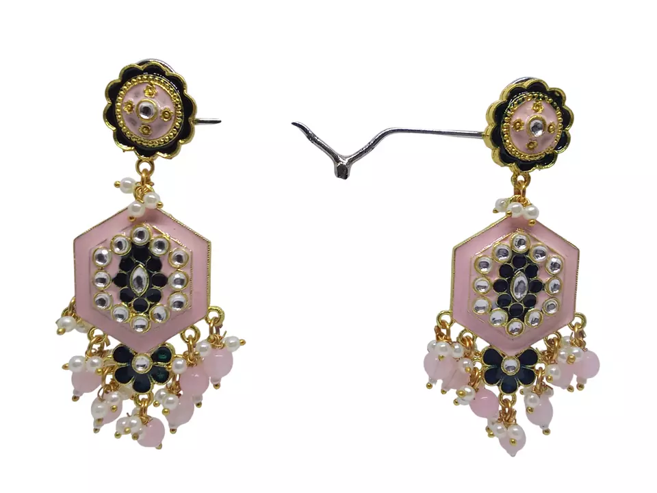 Women Earrings Indian Bollywood Rose Gold Plated Valentine's Day Gift By Kalra Creations