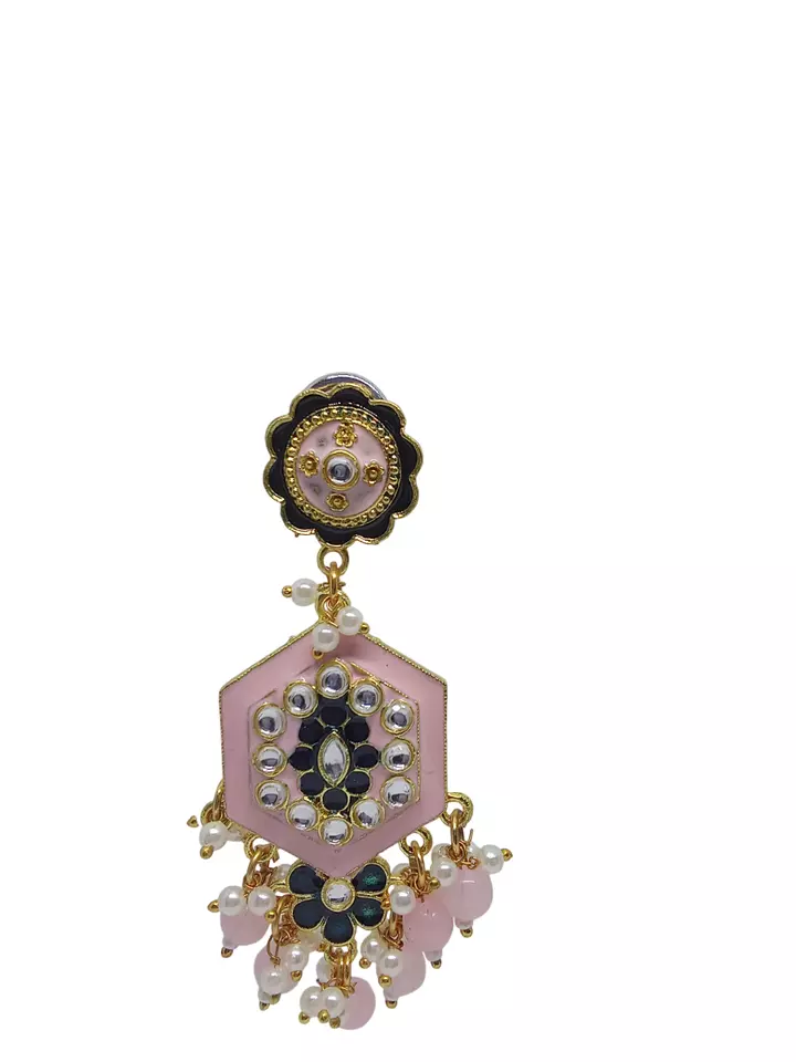 Women Earrings Indian Bollywood Rose Gold Plated Valentine's Day Gift By Kalra Creations