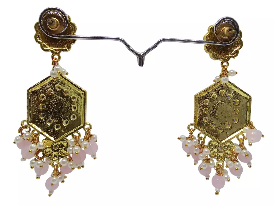 Women Earrings Indian Bollywood Rose Gold Plated Valentine's Day Gift By Kalra Creations