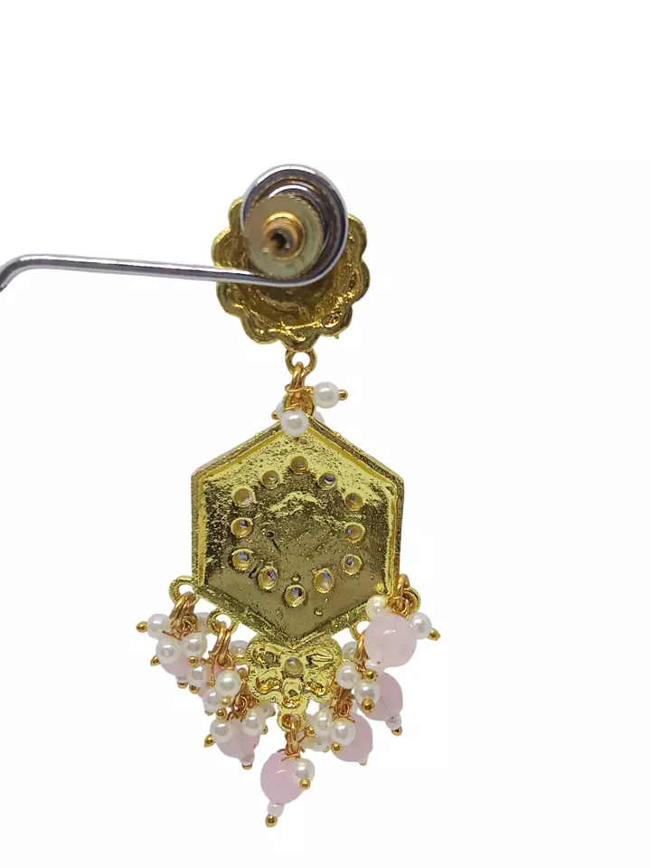 Women Earrings Indian Bollywood Rose Gold Plated Valentine's Day Gift By Kalra Creations