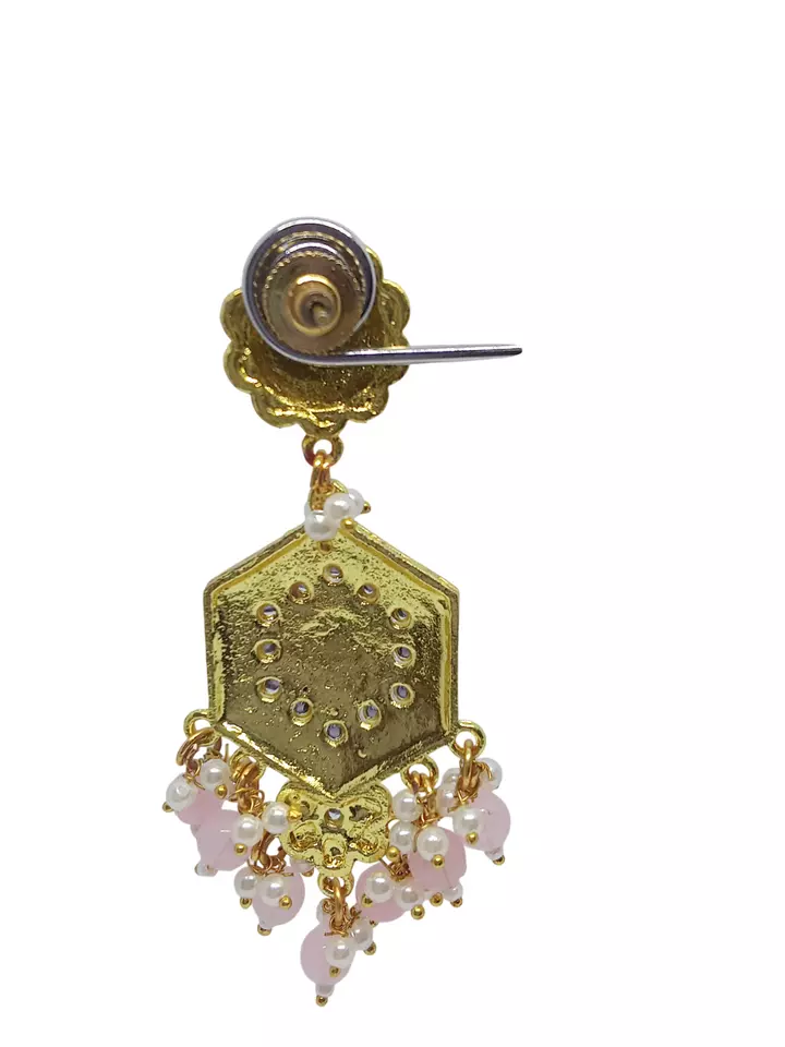 Women Earrings Indian Bollywood Rose Gold Plated Valentine's Day Gift By Kalra Creations