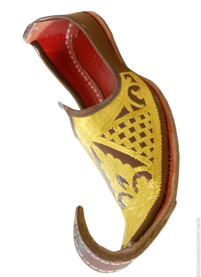 By kalra Creations Men Shoes Vintage Aladdin Khussa Mojaries Indian Loafers & Slip Ons Flip-Flops Flat US 8.5-12