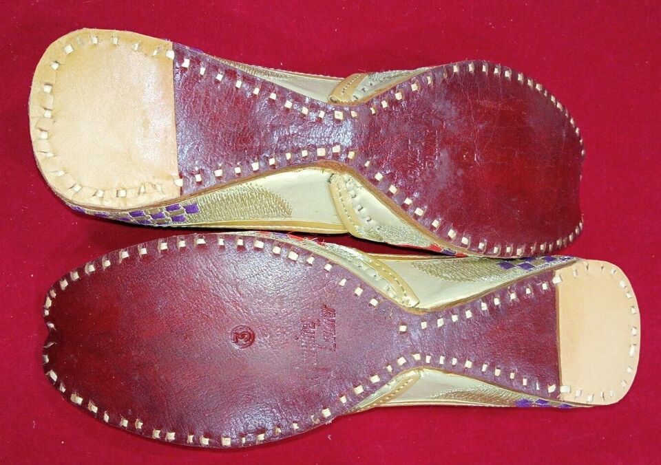 Women Shoes Casual Leather Mojaries Handmade Indian Jutties Flip-Flops Flat US 5.5-7.5