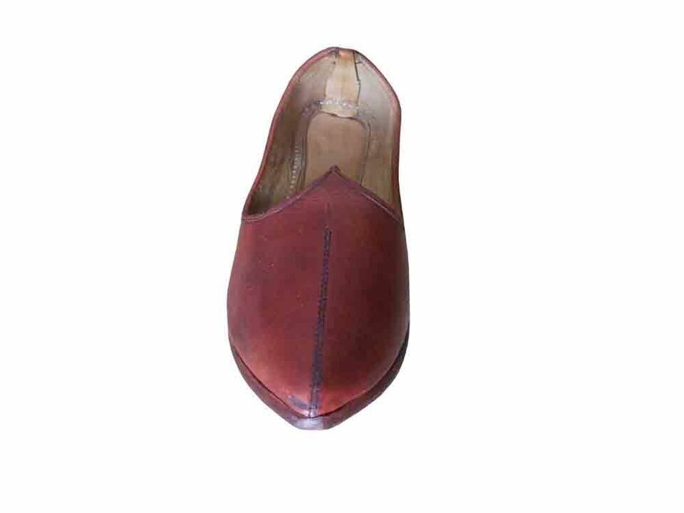 By Kalra Creations Men Shoes Indian Jutties Handmade Leather Espadrilles Cherry Mojaries Flip-Flops Flat US 9