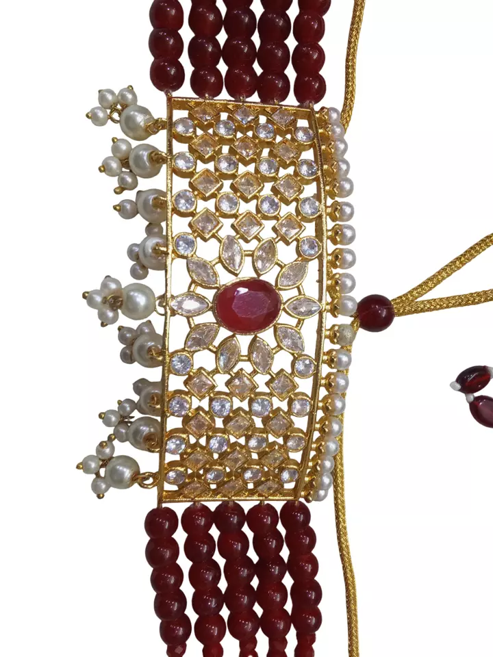 Gold Plated Women Wedding Jewellery Necklace Set Stylish Choker Girls Pendant By Kalra Creations