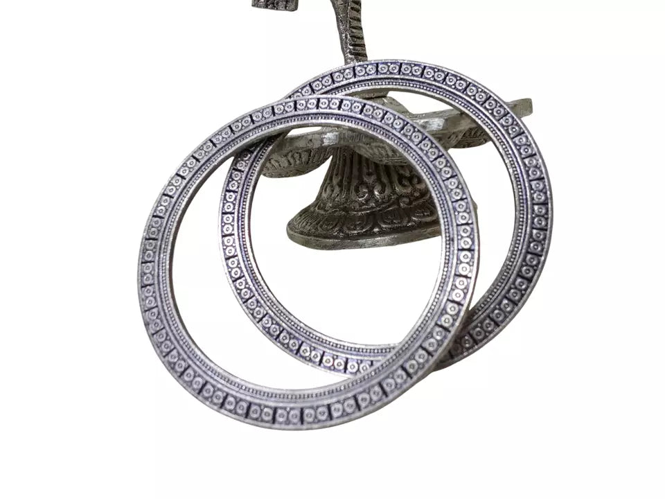 Women Brass Silver Oxidised Bracelet Bangles Brass Rajasthani 5 Pcs Size 2.4 By Kalra Creations