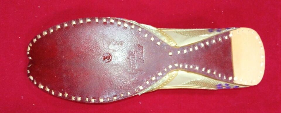 By Kalra Creations Women Shoes Casual Leather Mojaries Handmade Indian Jutties Flip-Flops Flat US 5.5-7.5