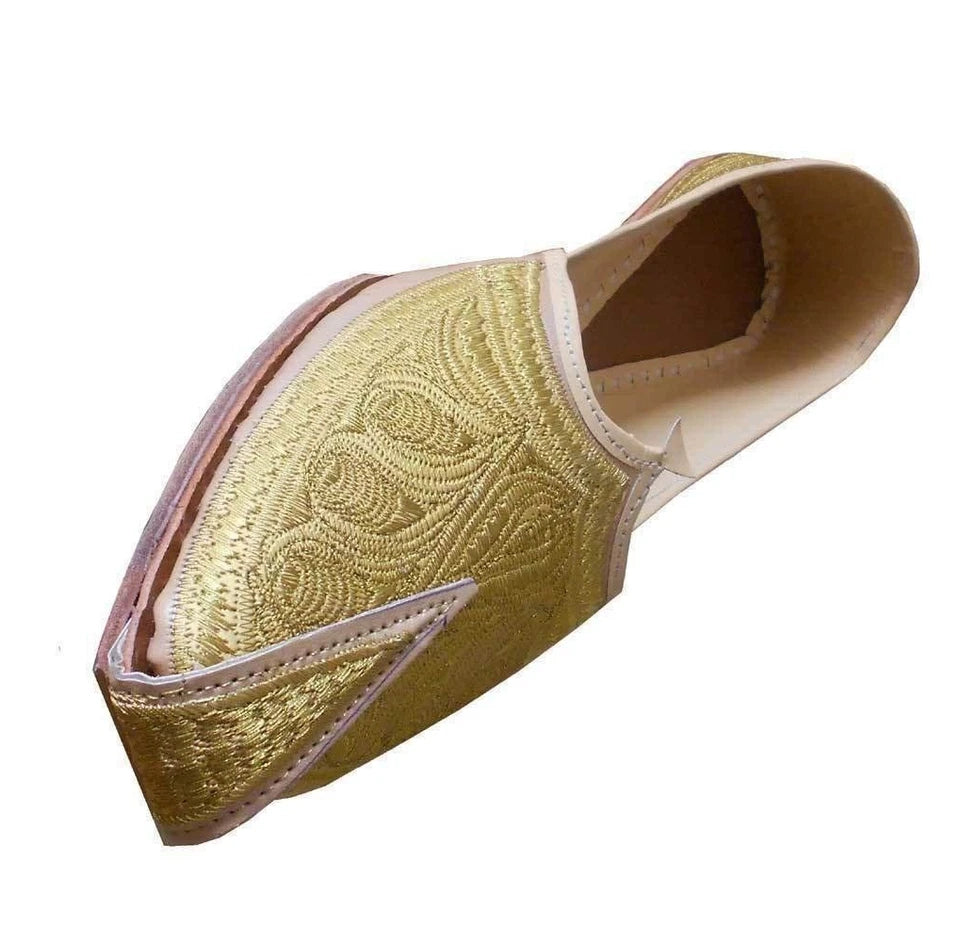 By Kalra Creations Men Shoes Indian Handmade Punjabi Khussa Loafers Leather Mojaries US 8.5/9.5