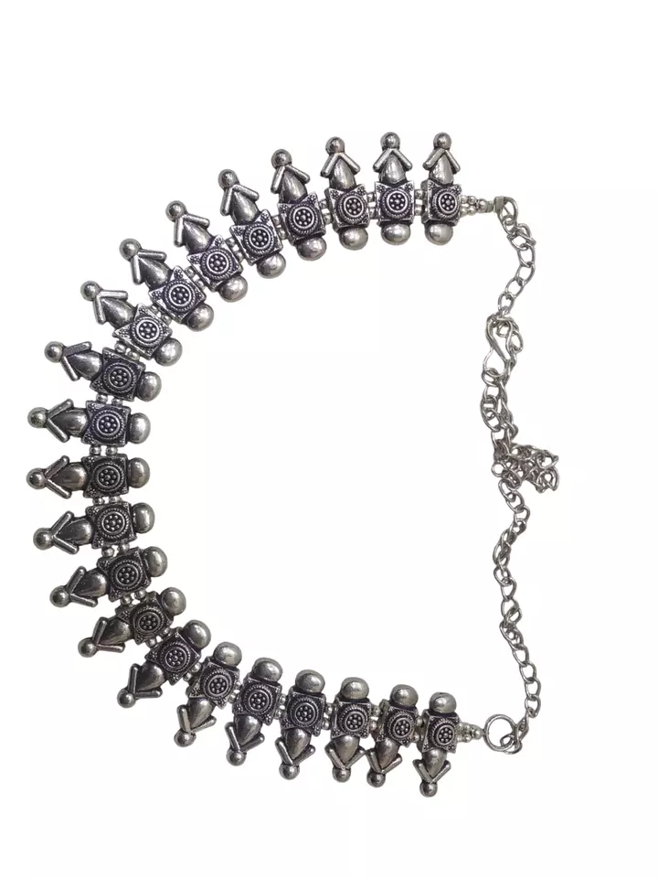 Women Oxidised German Silver Necklace Brass for Women and Girl's By Kalra Creations