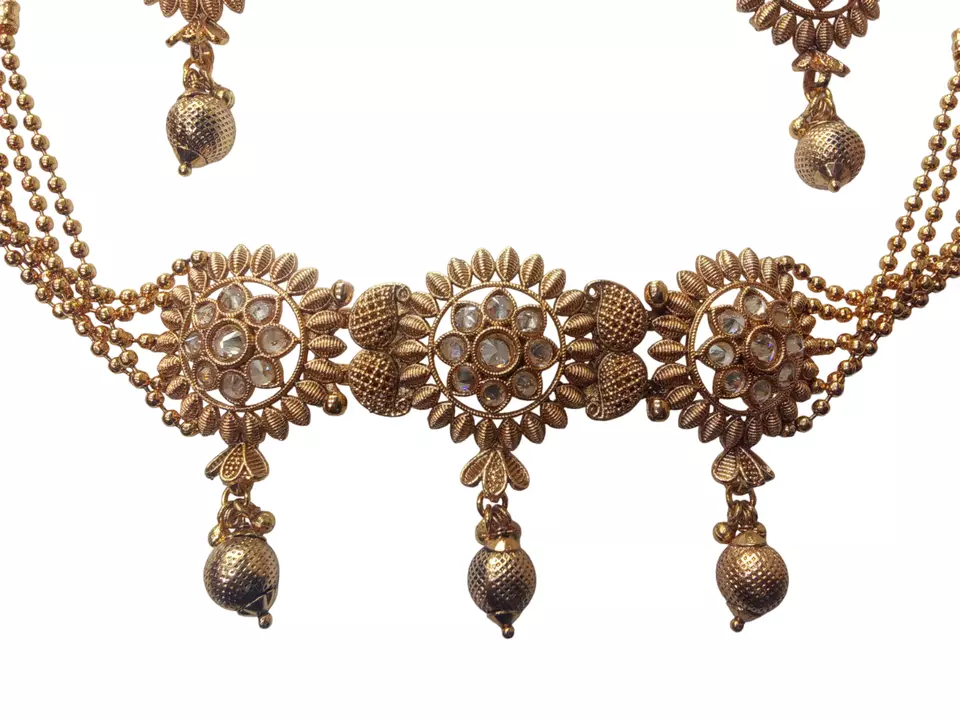 Gold Plated Women Wedding Jewellery Necklace Set Stylish Choker Girls Pendant By Kalra Creations