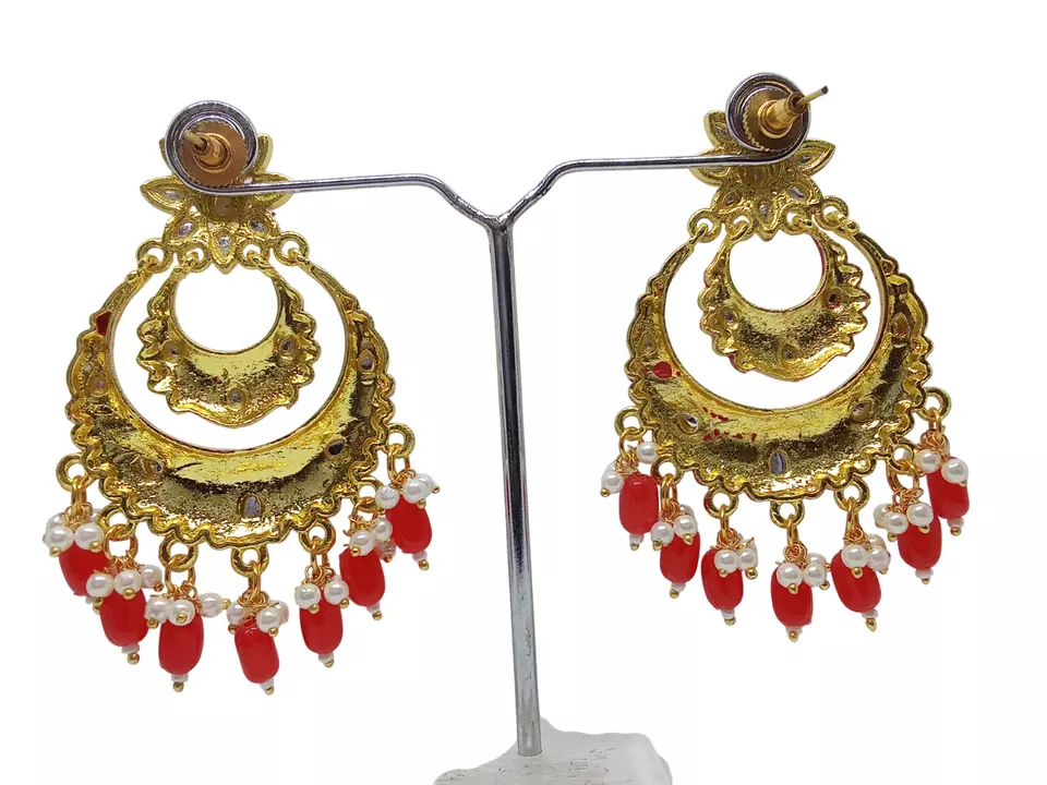 Women Earrings Indian Bollywood Gold Plated Valentine's Day Gift By Kalra Creations