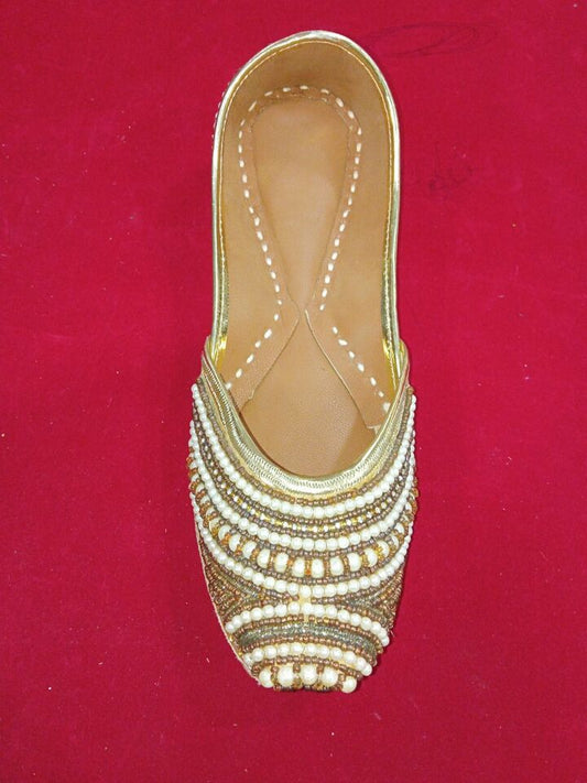 Women Shoes Indian Khussa Handmade Jutties Ballerinas Leather Mojaries Flip-Flops Flat US 6-9