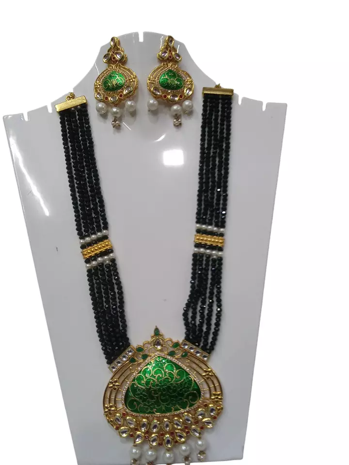 Women Jewellery Necklace Set Stylish Gold Plated Antique Semi-Circle Pendant By Kalra Creations