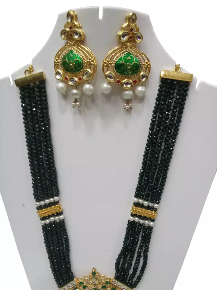Women Jewellery Necklace Set Stylish Gold Plated Antique Semi-Circle Pendant By Kalra Creations