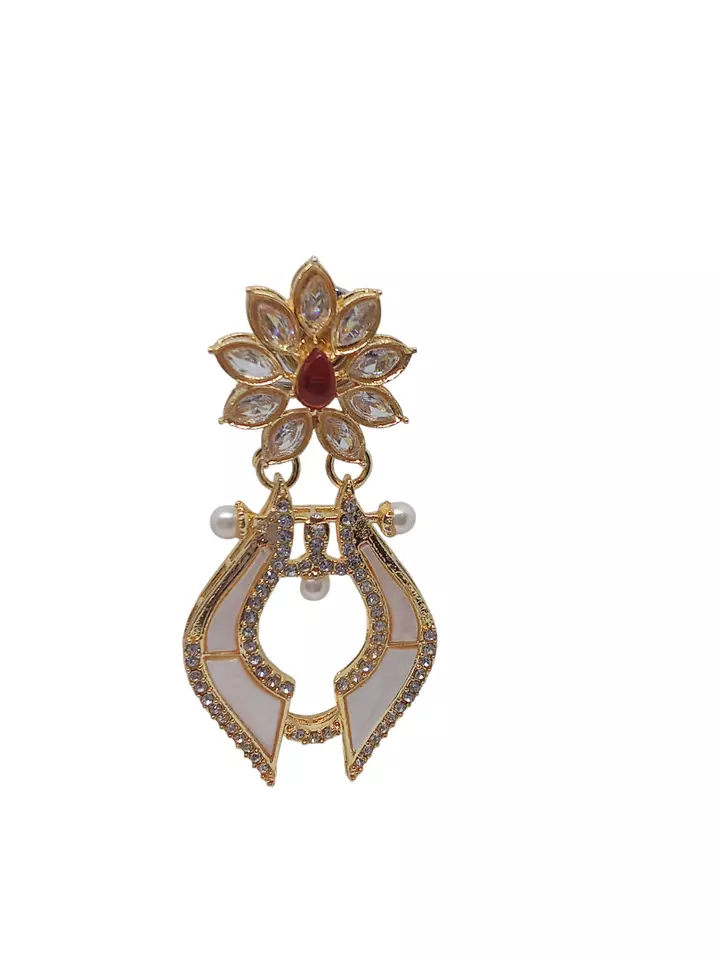 Women Earrings Indian Bollywood Rose Gold Plated Kundan Valentine's Day Gift By Kalra Creations