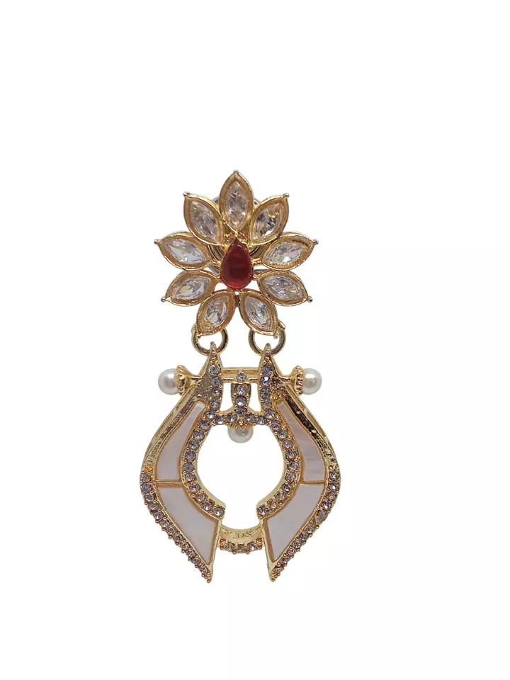 Women Earrings Indian Bollywood Rose Gold Plated Kundan Valentine's Day Gift By Kalra Creations