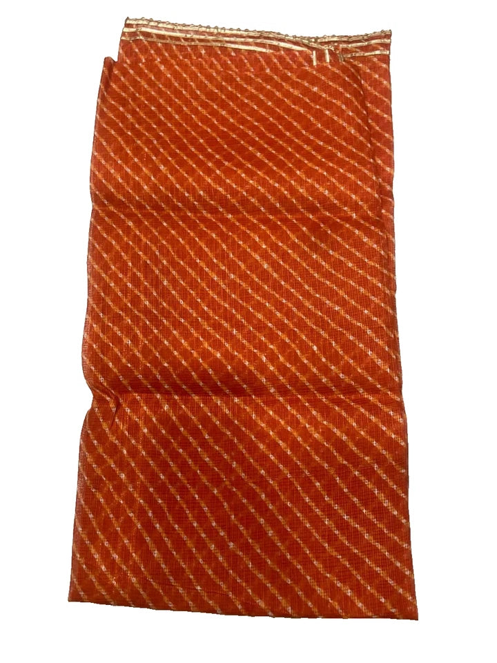 Wedding Dupatta Orange & Golden for Women Bridal Silk