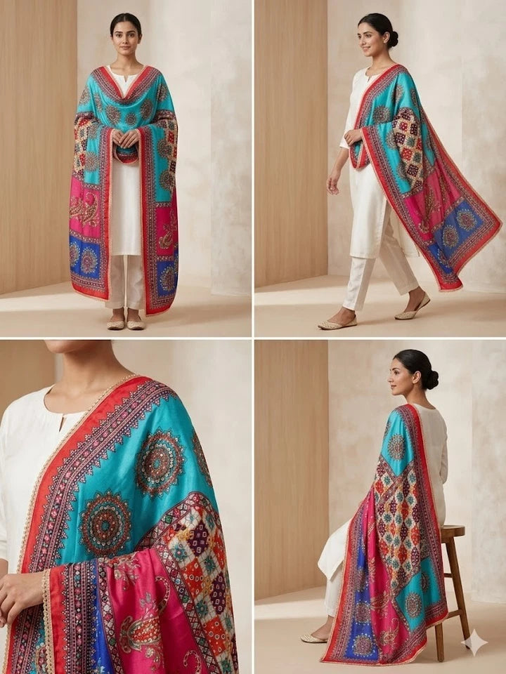 Pakistani Women Dupatta Handwork Perfect Weddings Festivals