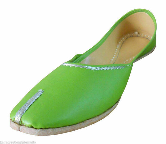 Women Shoes Indian Handmade Leather Jutties Punjabi Mojaries Flip-Flops Flat US 6-9.5