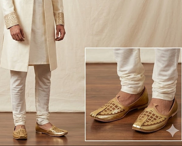 Traditional Leather Jutti for Men Camel Mojari