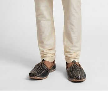 Traditional Leather Khussa Casual Jutti for Men Black