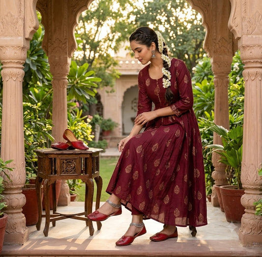 Handmade Bridal Khussa Cherry Ethnic Flats Jutti