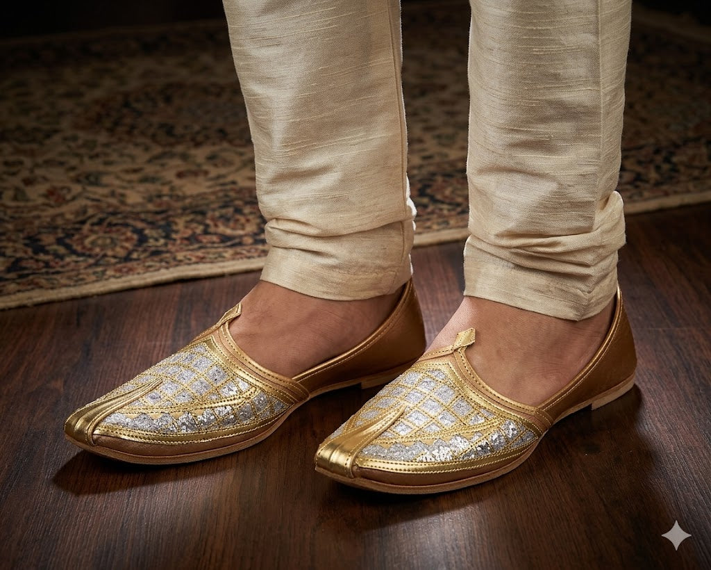 Handmade Aladdin Khussa Men Shoes Traditional Mojari