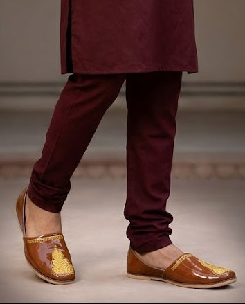 Traditional Indian Leather Jutti Brown Mojari