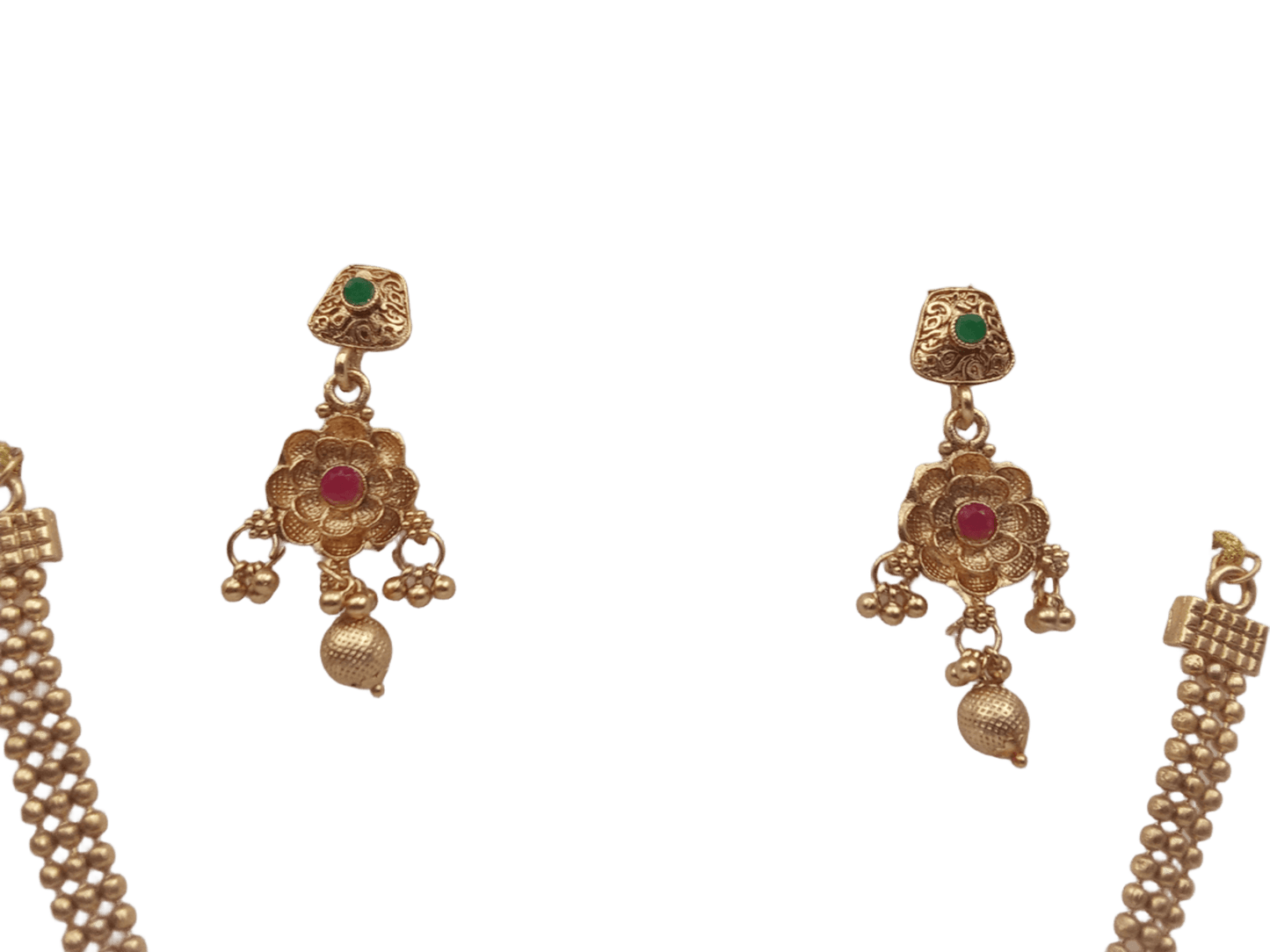 Women Polki Jewellery Necklace Set Stylish Gold Plated Wedding Girls Pendant