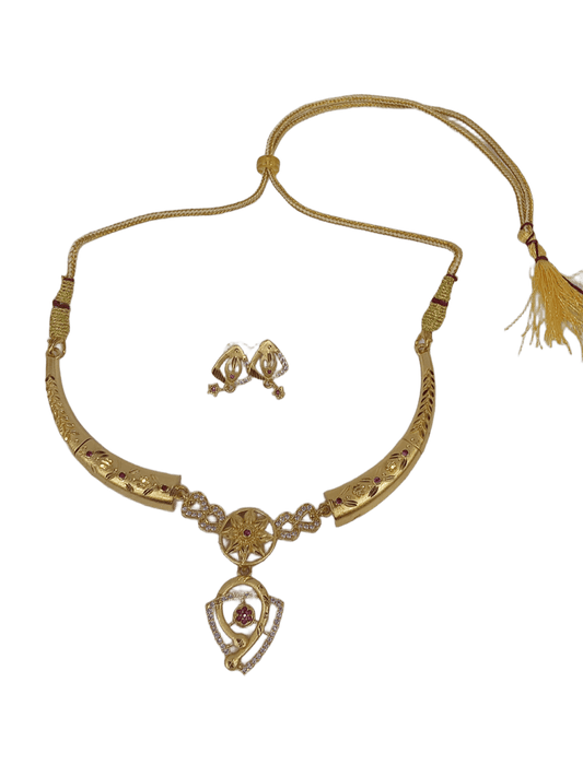 Women Polki Jewellery Necklace Set Stylish Gold Plated Wedding Girls Pendant