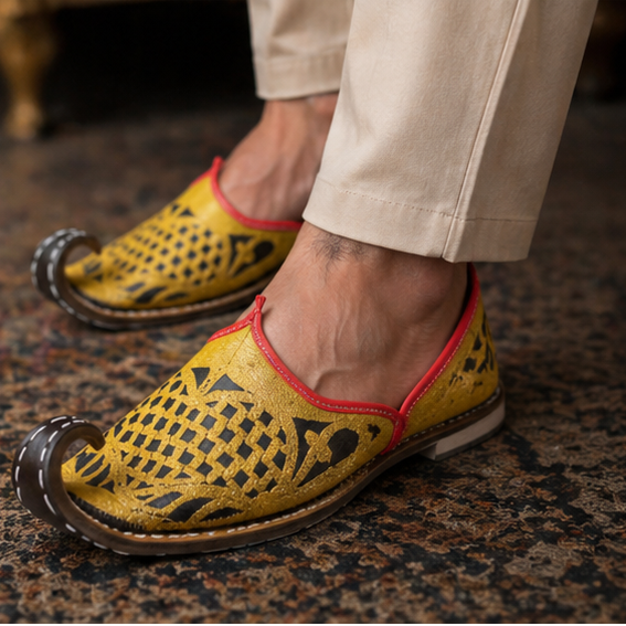 Handmade Aladdin Khussa Men Shoes Traditional Mojari