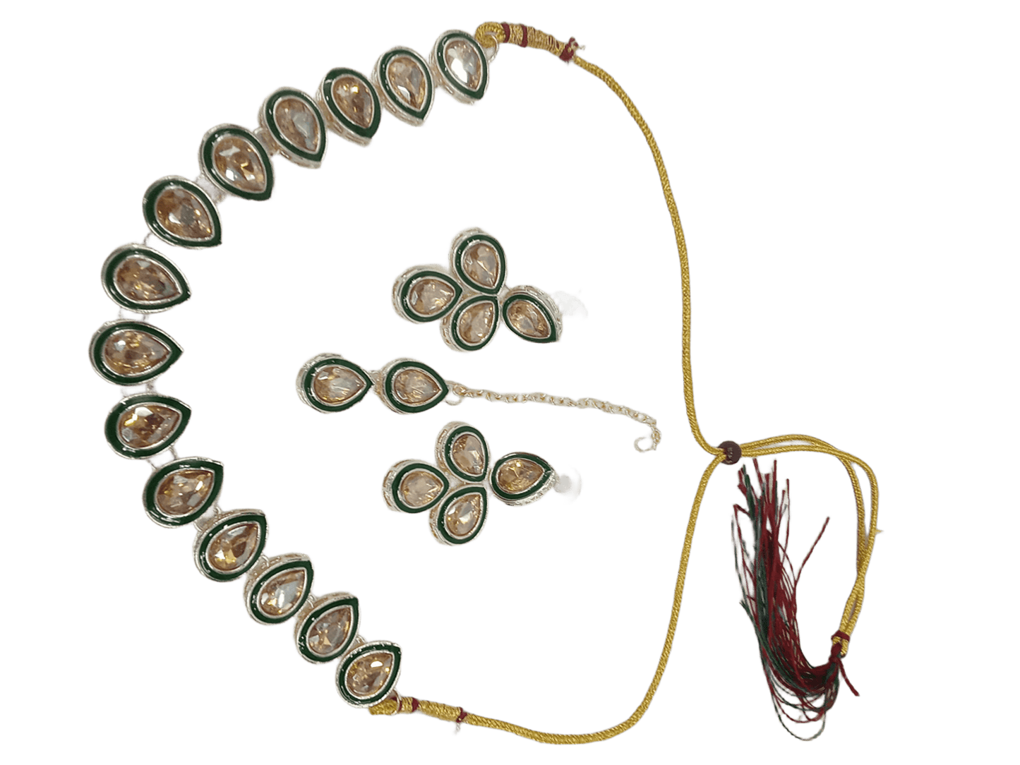 Women Kundan Jewellery Necklace Set Stylish Gold Plated Wedding Girls Pendant