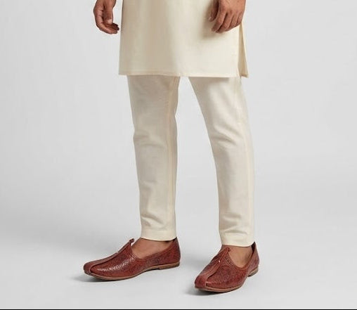 Traditional Leather Jutti for Men Brown Mojari
