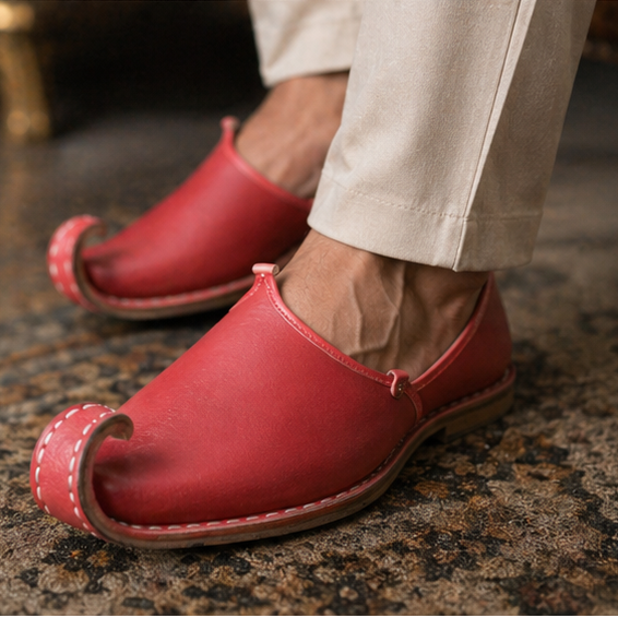 Punjabi Khussa Loafers for Men Shoes Red