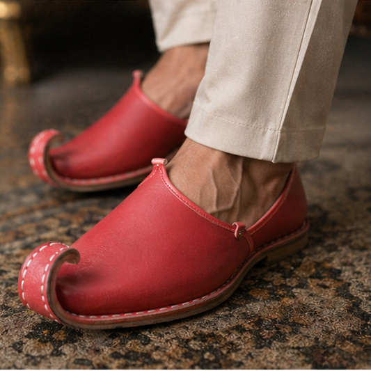 Punjabi Khussa Loafers for Men Shoes Red