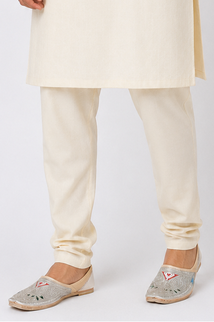 Handmade Leather Mojari Shoes for Men Cream Jutti