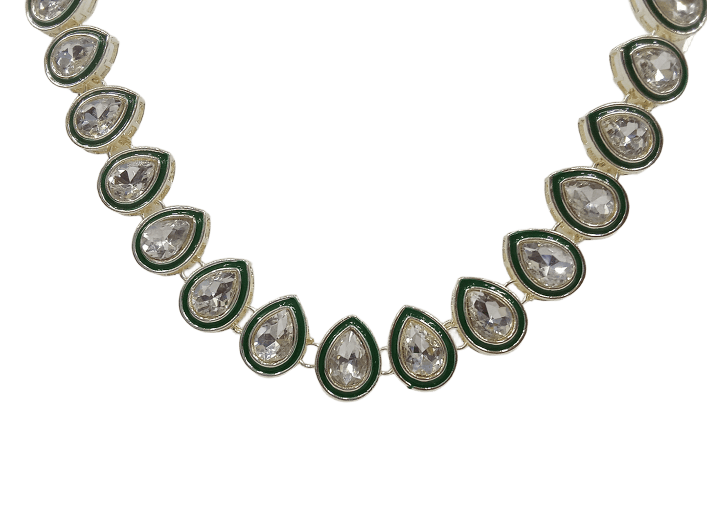 Women Kundan Jewellery Necklace Set Stylish Silver Plated Wedding Girls Pendant