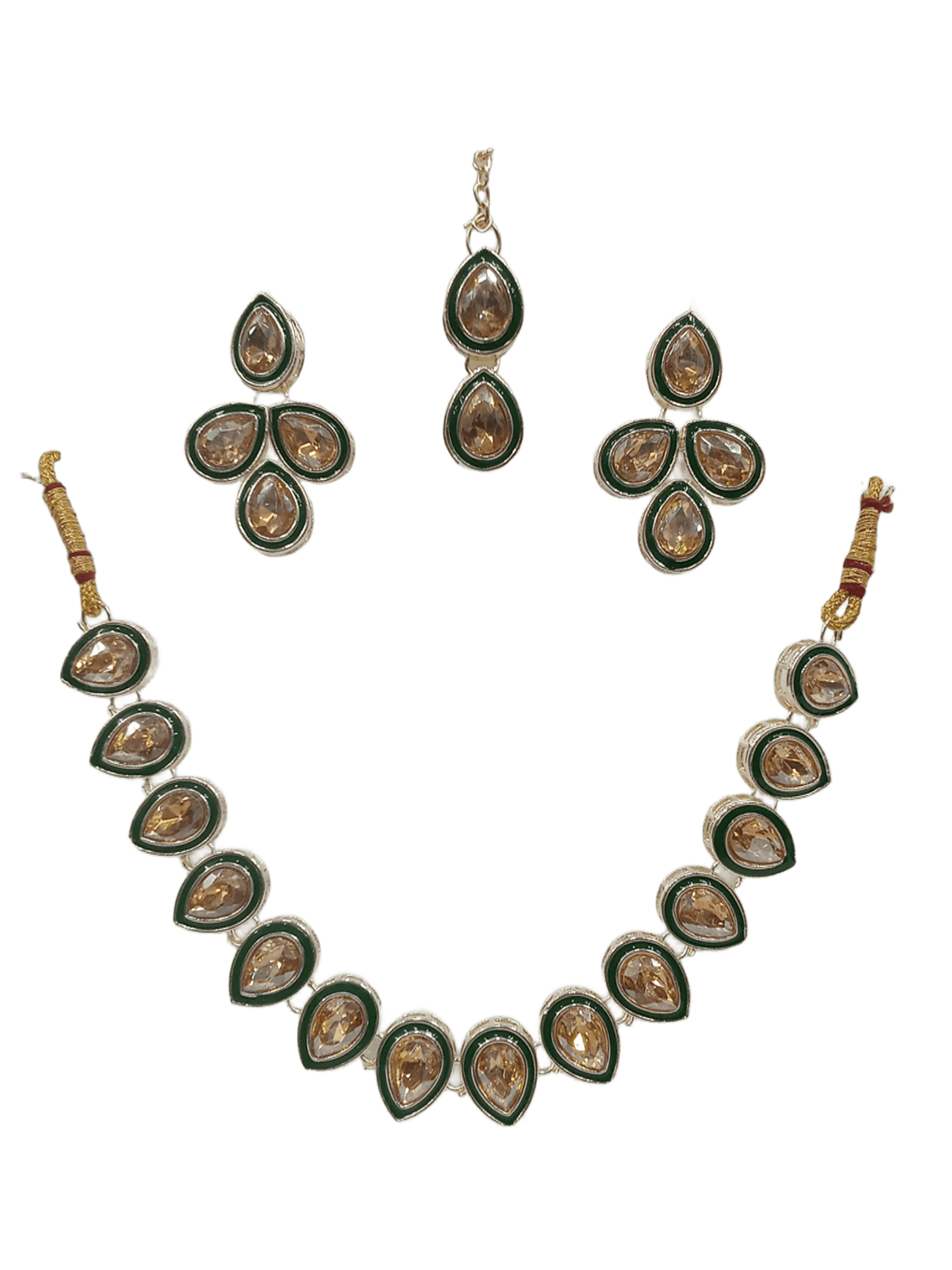 Women Kundan Jewellery Necklace Set Stylish Gold Plated Wedding Girls Pendant