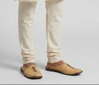 Camel Leather Clogs for Men Jutti