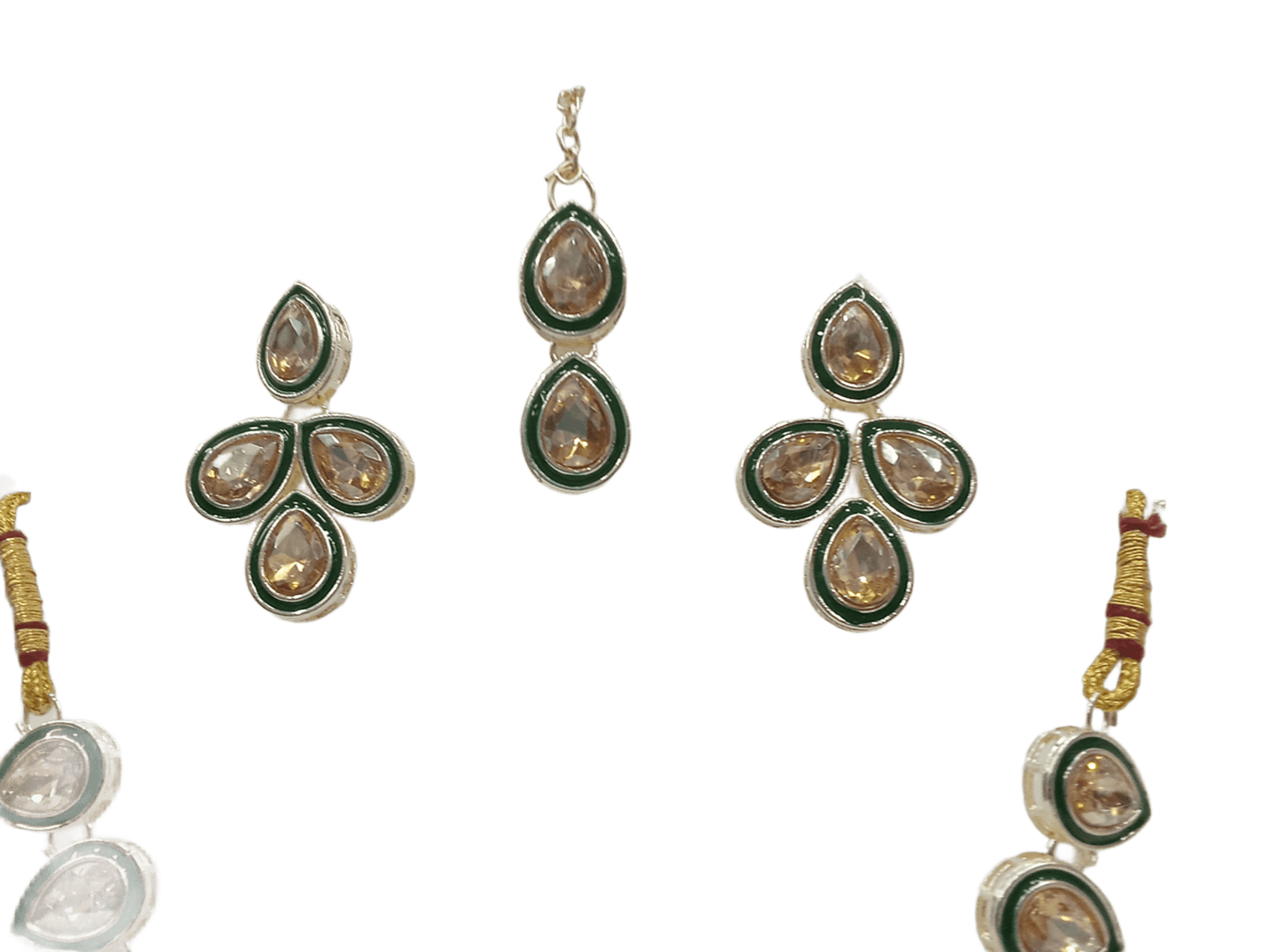 Women Kundan Jewellery Necklace Set Stylish Gold Plated Wedding Girls Pendant
