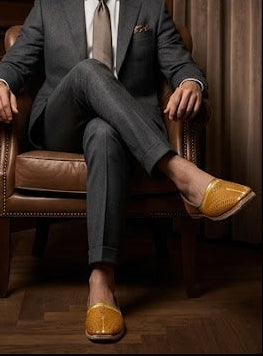 Handmade Leather Shoes for Men Brown Mojari