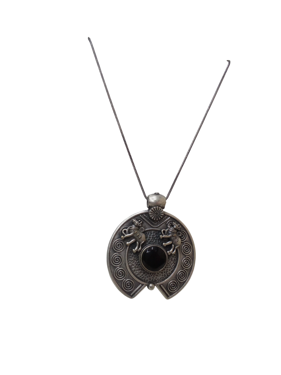 German Silver Tibetan Pendant Necklace for Girls & Women Tribal Tibetan Pendant
